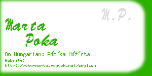 marta poka business card